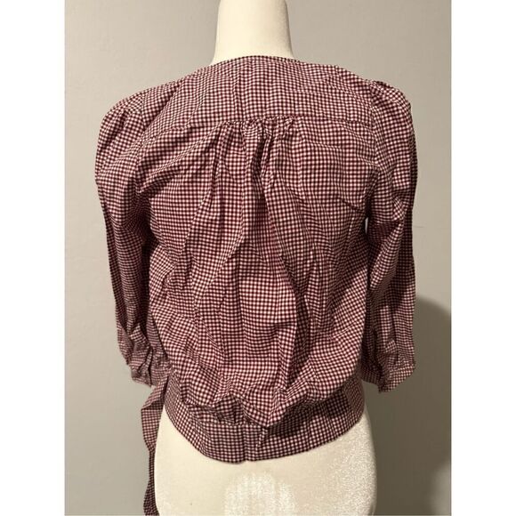 Madewell Wrap top in Gingham check XS - Picture 8 of 9